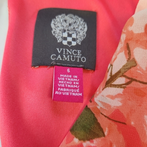 Vince Camuto Sleeveless Floral Chiffon V-Neck Fit & Flare Dress Size 6 NWT - Picture 11 of 12